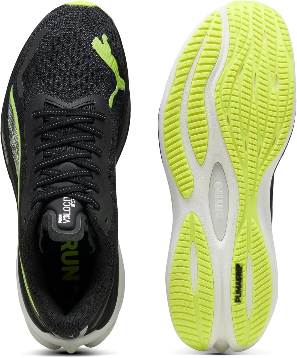 Мужские беговые кроссовки Puma Velocity Nitro 3, нейтральные, PUMA Black-Yellow Alert - Black, размер 44.5 — фото 4