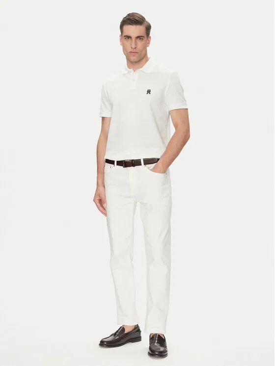 Поло regular fit Tommy Hilfiger, белый — фото 2