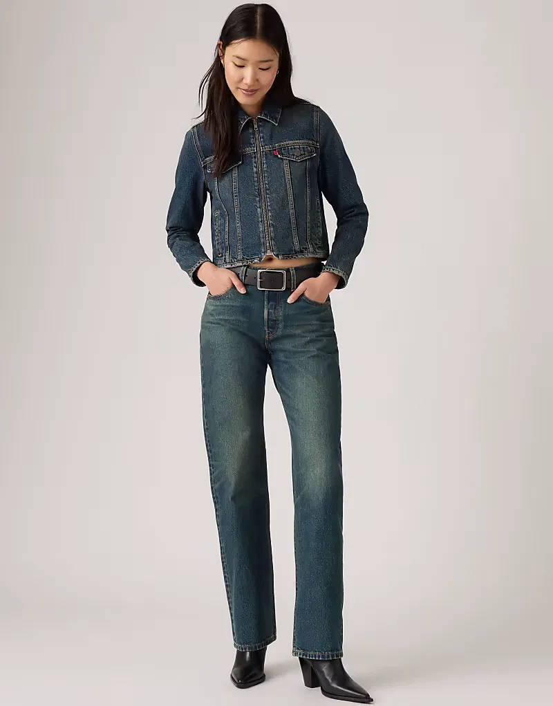 Джинсы Levi's 501 '90-х годов из денима с кромкой, выцветшего, синий — фото 3