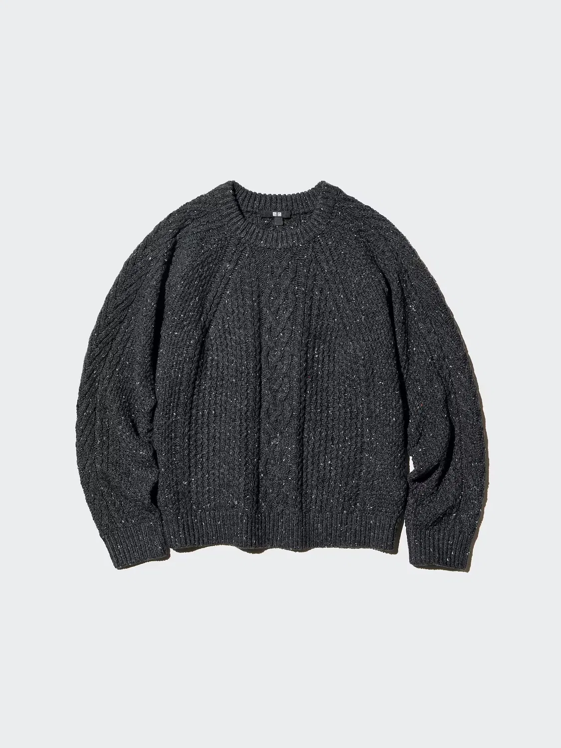 Свитер Uniqlo, базовый, с круглым вырезом, темно-коричневый — фото 4