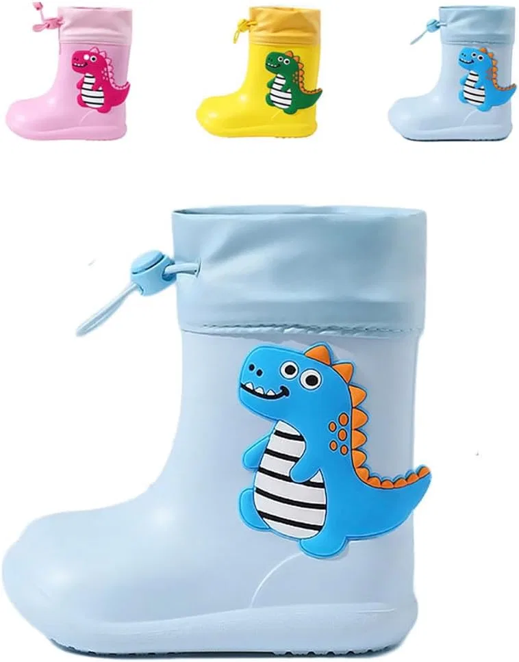 Детские дождевые сапоги с эластичной манжетой Drecage, Blue Dino