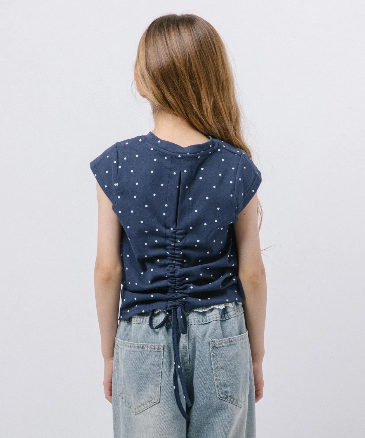 Детская футболка с принтом в горошек Back Gathering Dot URBAN CHERRY, Navy — фото 4