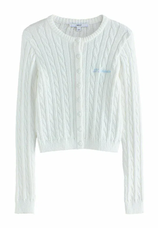 Кардиган с кабельной вязкой Cardigan Next, белый