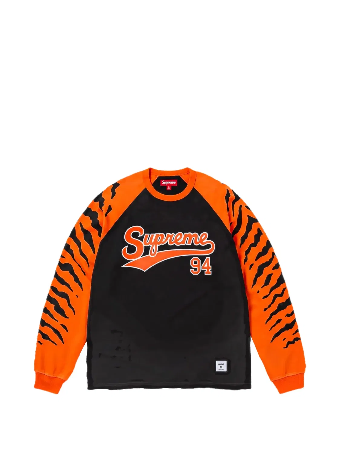 Футболка с длинными рукавами и тигровым принтом Supreme, черный