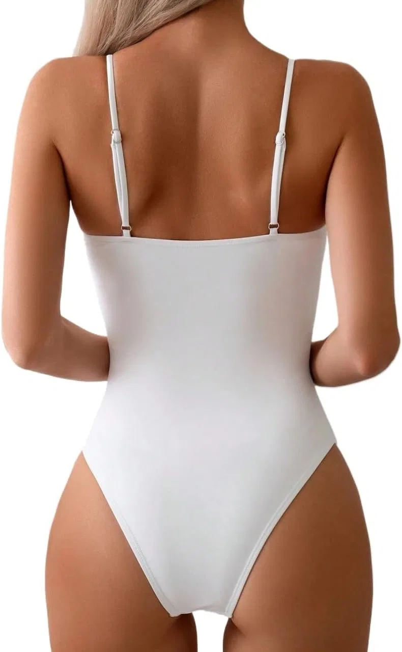 Женский элегантный купальник с вырезами и драпировкой, White