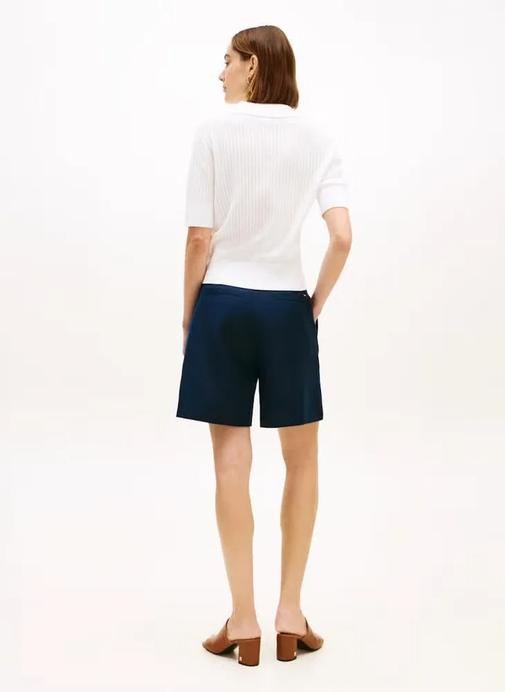 Пуловер поло с коротким рукавом и ажурным узором Tommy Hilfiger, экрю — фото 2