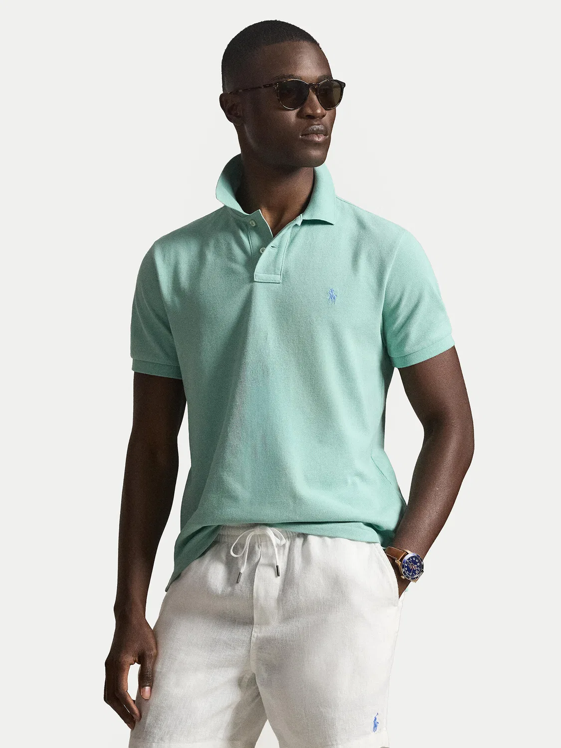 Мужское поло приталенного кроя Polo Ralph Lauren, светло-зеленый