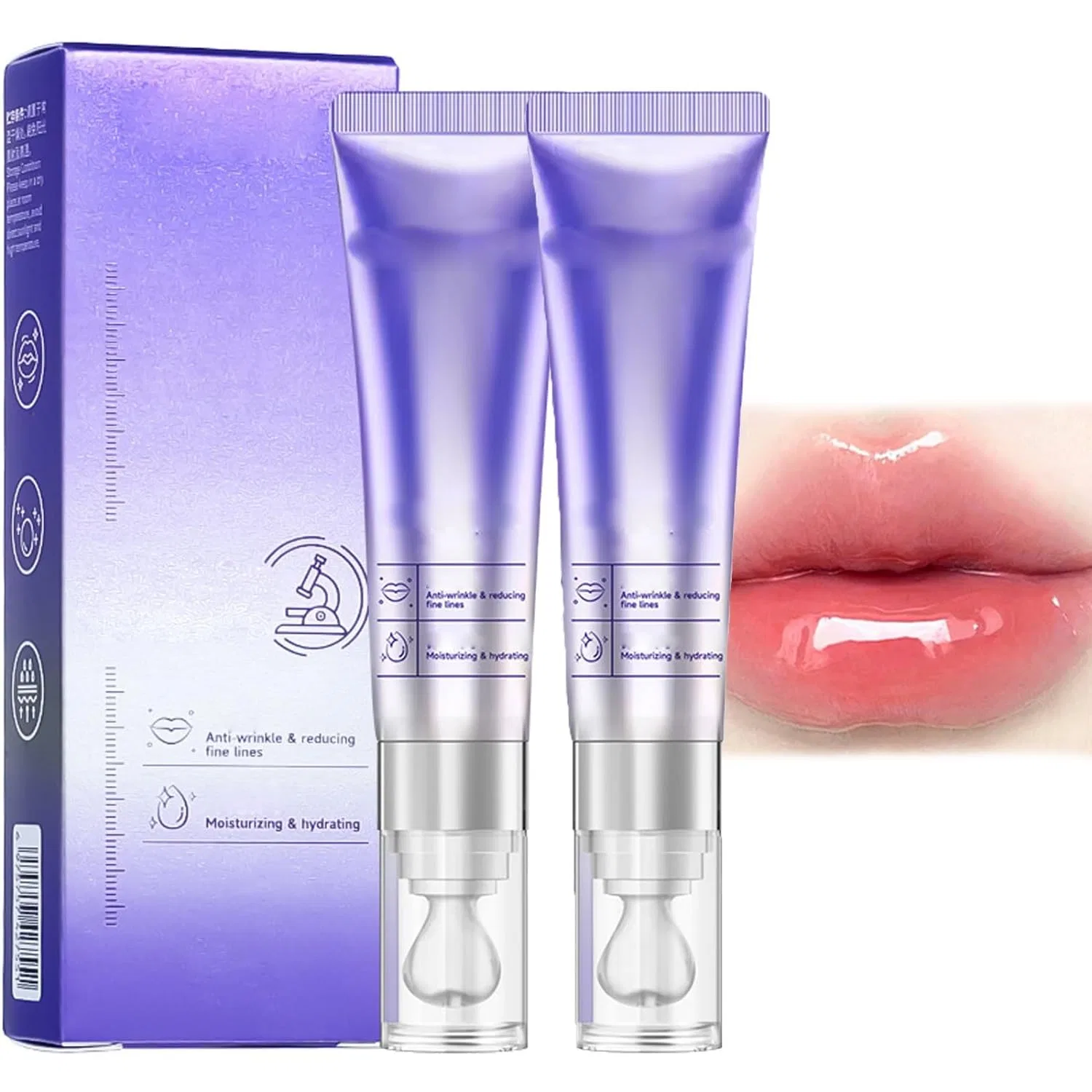 Лип-серум Plumping & Anti-Wrinkle, Generisch, 2 шт. по 8 мл, 02#Pink