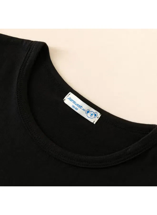 Футболка с принтом медвежонка для девочки Jeanswest, черный — фото 4