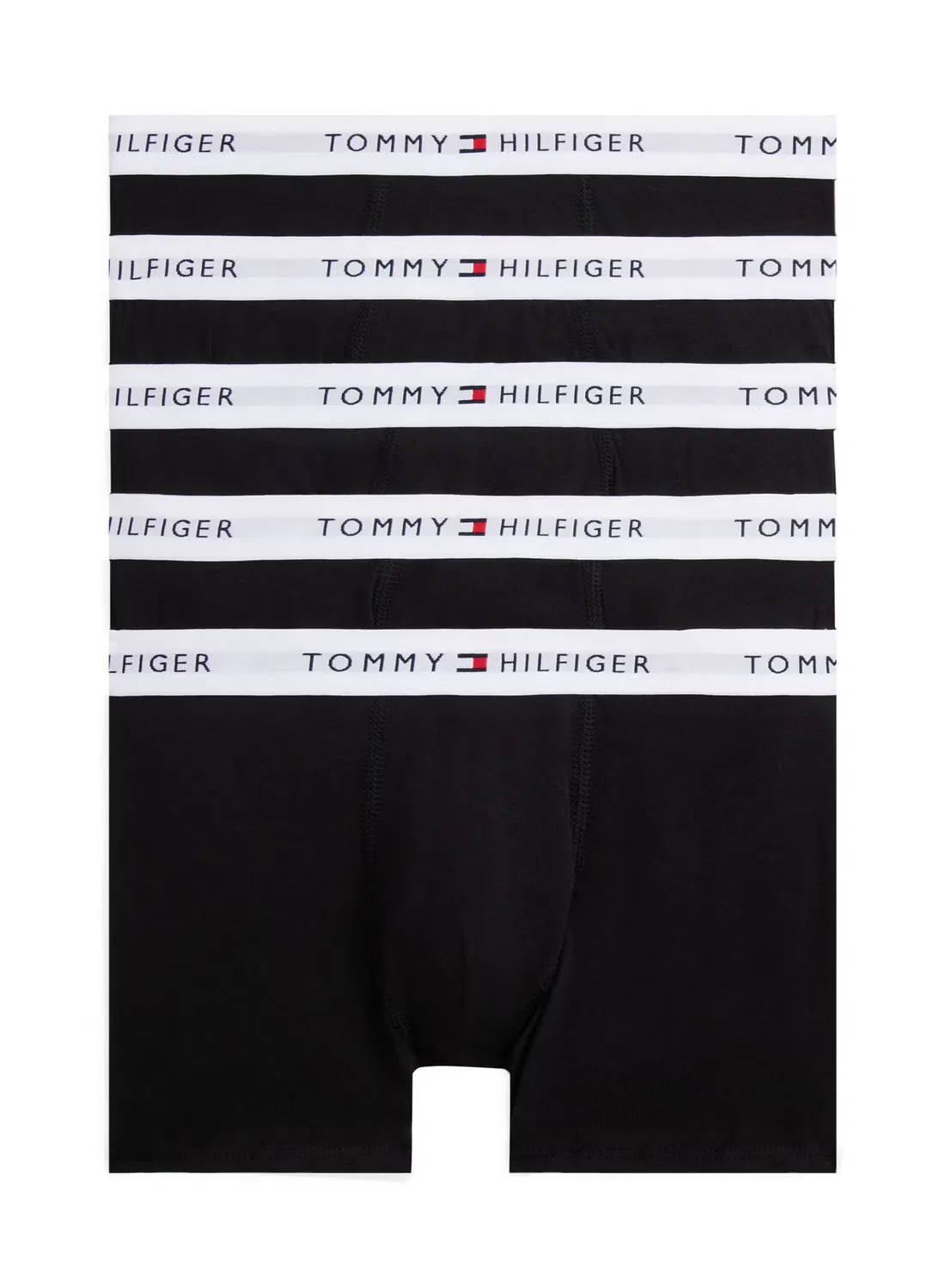 Трусы-боксеры хлопковые комплект из 5 штук Tommy Hilfiger, черный