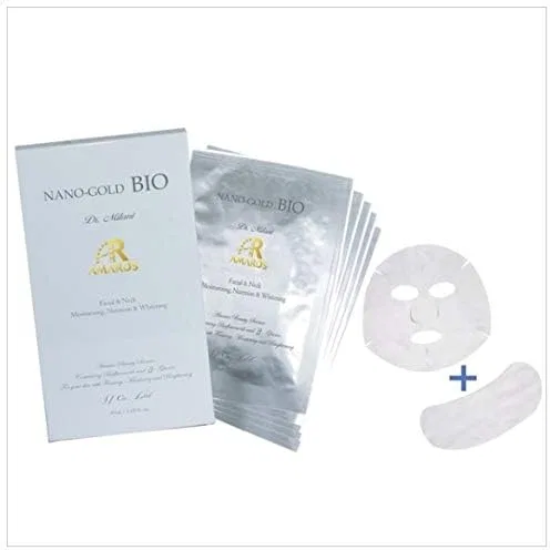 Набор — Масок для лица и шеи Nano Gold Bio Sheet Mask Amaros 5 шт, 35 мл