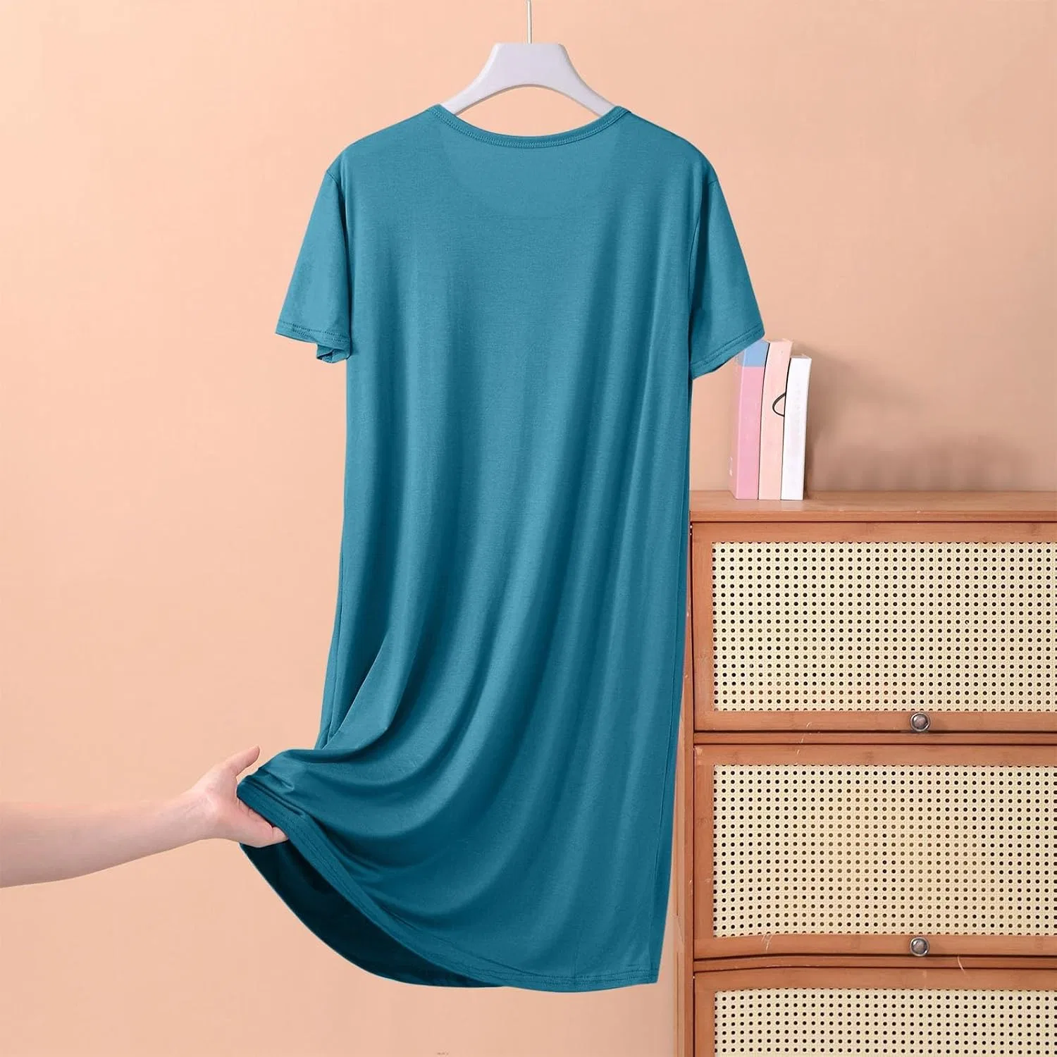 Женское летнее платье миди свободного кроя Tshirt Dress, Green — фото 2