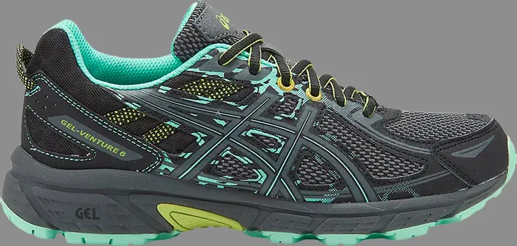 

Кроссовки wmns gel venture 6 'black neon lime' Asics, черный
