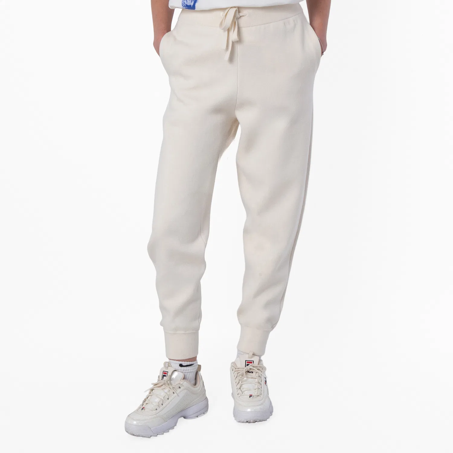 Брюки спортивные из кашемировой смеси Larkan Burberry, Natural White