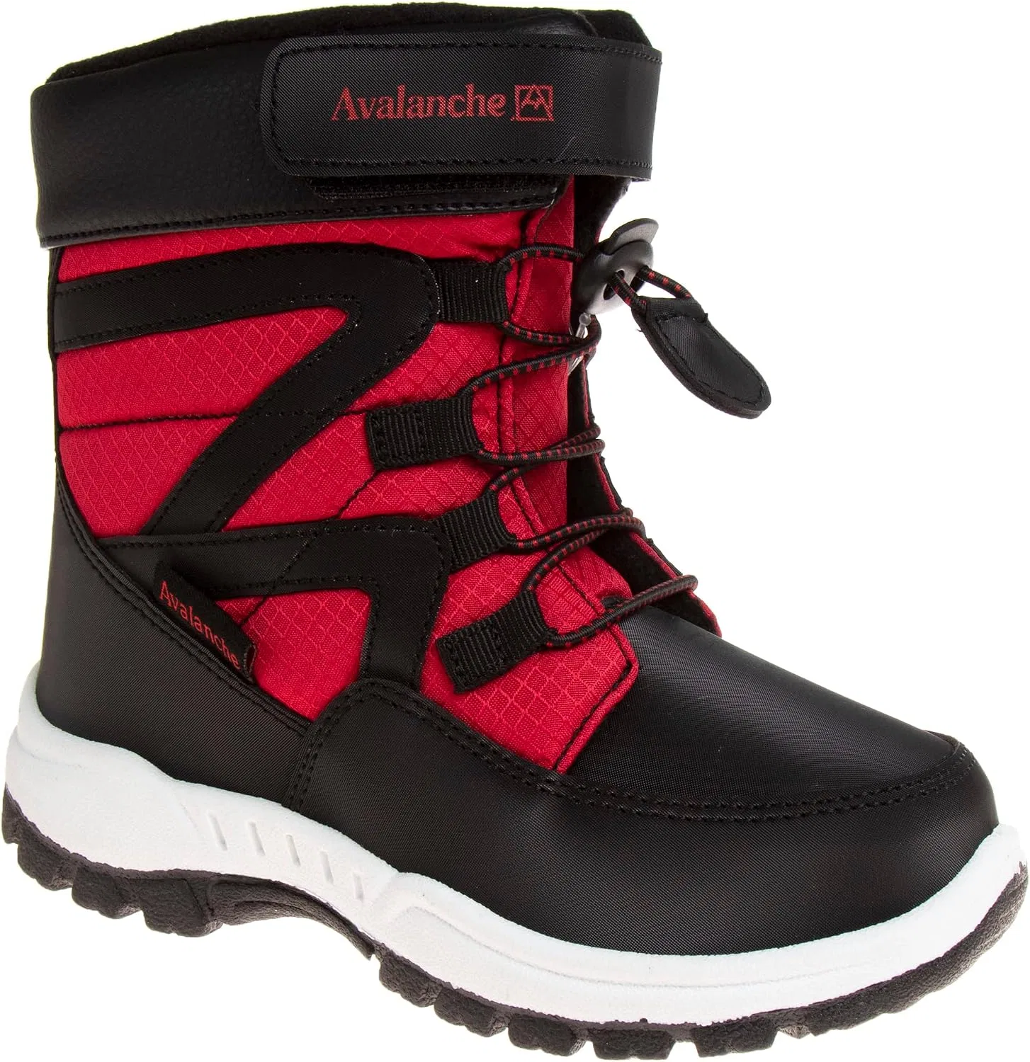 Детские зимние снежные ботинки для мальчиков утепленные Avalanche, Black/Red