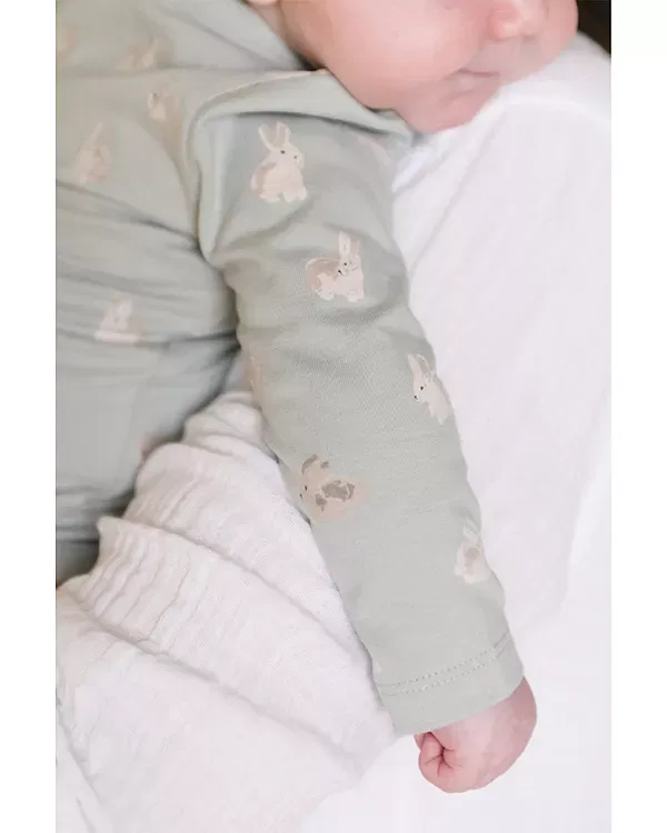 Детский комбинезон-кимоно с принтом The Littles Long Sleeved Kimono One Piece Printed Bodysuit Pehr, Hoppybun — фото 3