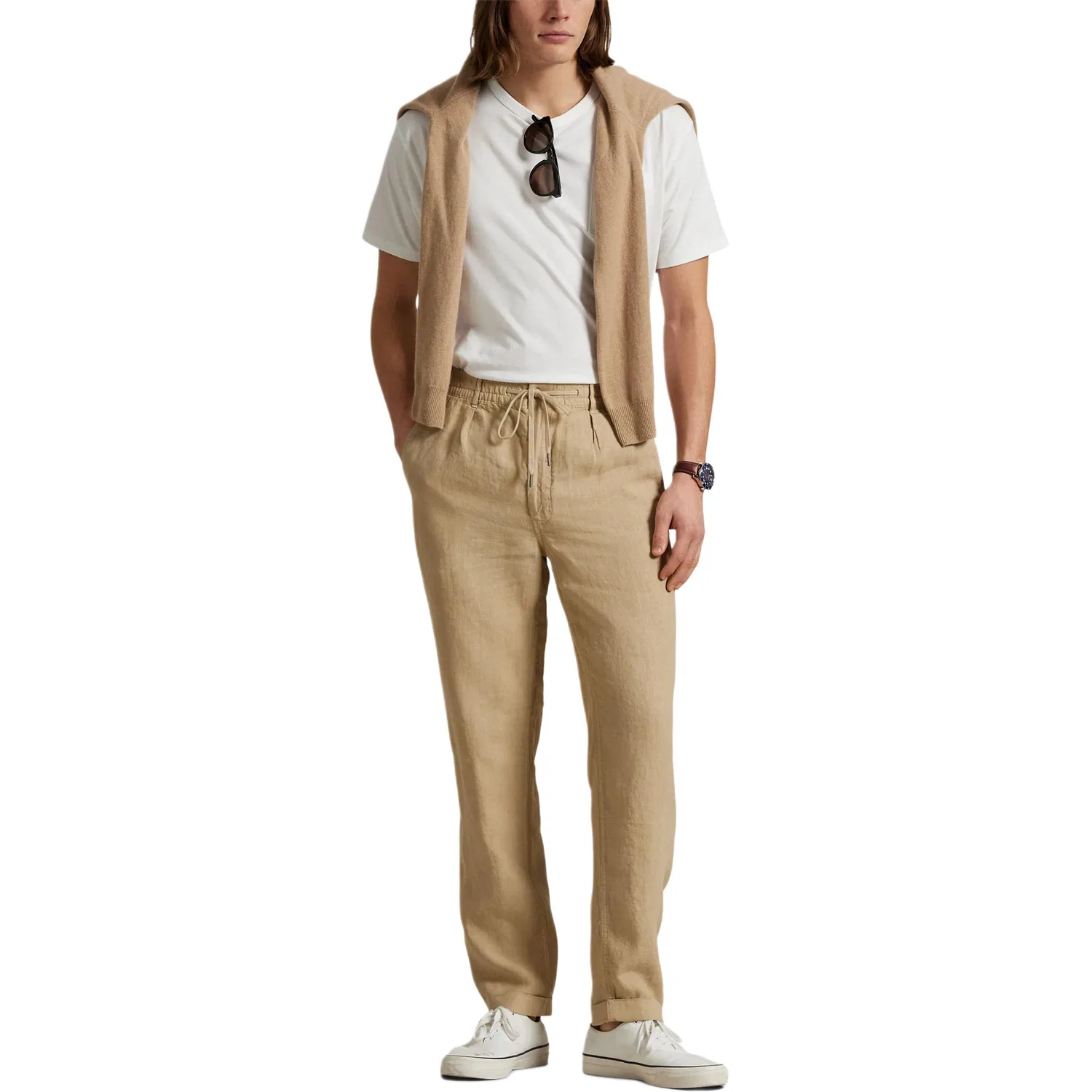Мужские брюки с зауженным кроем Polo Ralph Lauren, Khaki — фото 4