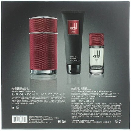 Подарочный набор Dunhill Icon Racing Red: парфюмированная вода 100 мл, гель для душа 90 мл и вода — фото 3