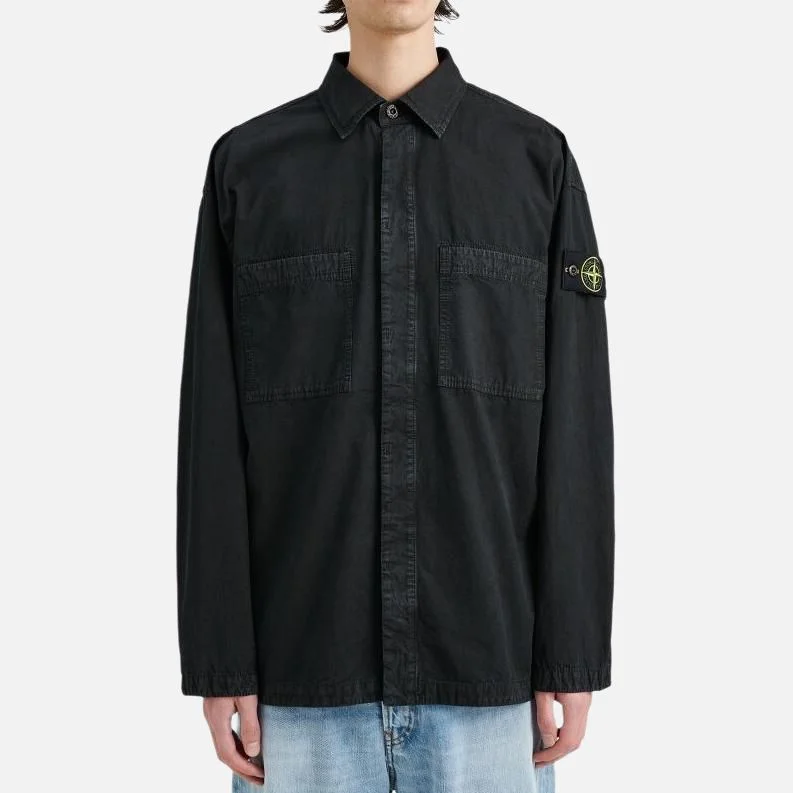 Рубашка Stone Island Lapel Moderate Other, черный