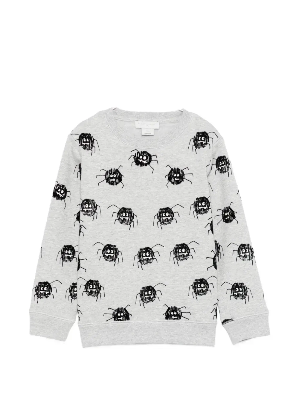 Свитшот с длинными рукавами и изображением паука Stella Mccartney Kids, серый