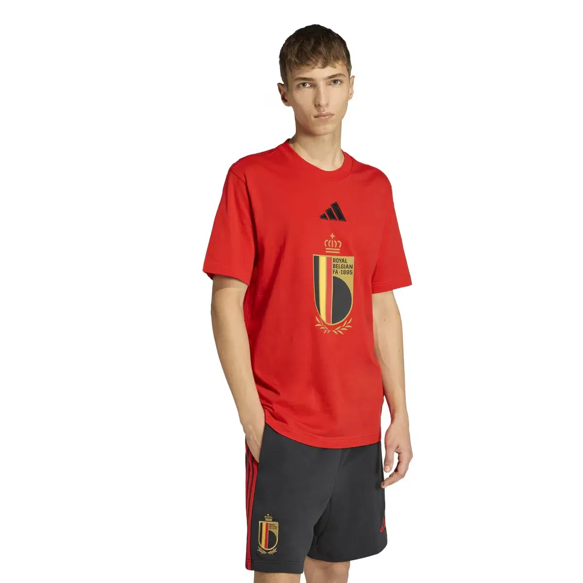 Мужская футболка хлопковая Belgium World 2026 DNA adidas, Красный