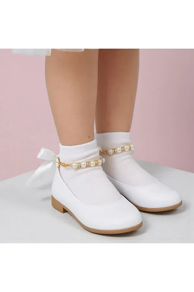 Детские балетки для девочек с ортопедической стелькой Patik Bebe, White Patent Leather — фото 4
