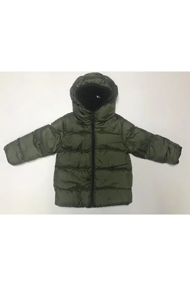 Детское пальто для девочек с капюшоном Winter zipper hooded fleece lined inside flat piped water windproof unisex baby children's coat Baby Slon Kids Clup, Khaki