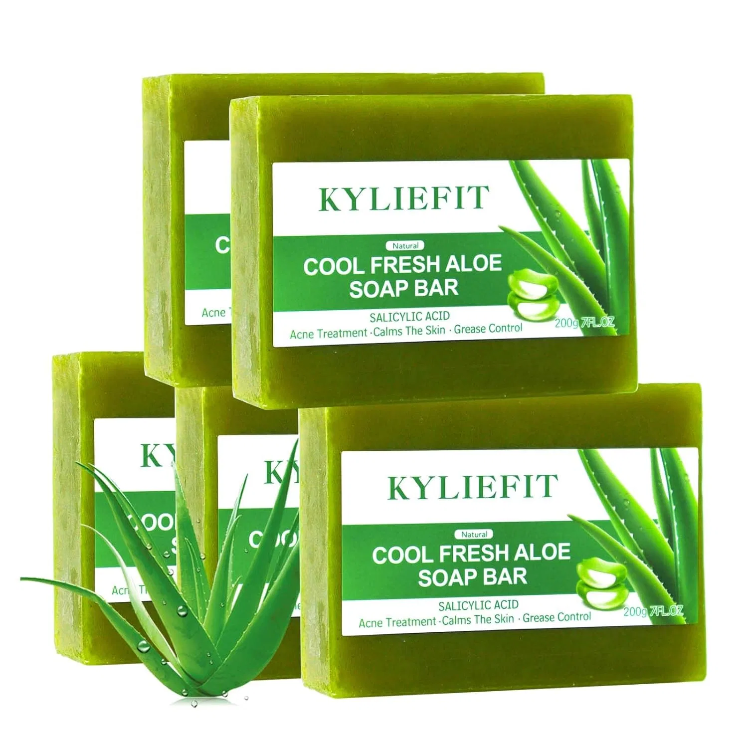 Мыло твердое с алоэ вера, AILKE BOOST LUSTER, набор 5 шт, 200 г, 5 Items
