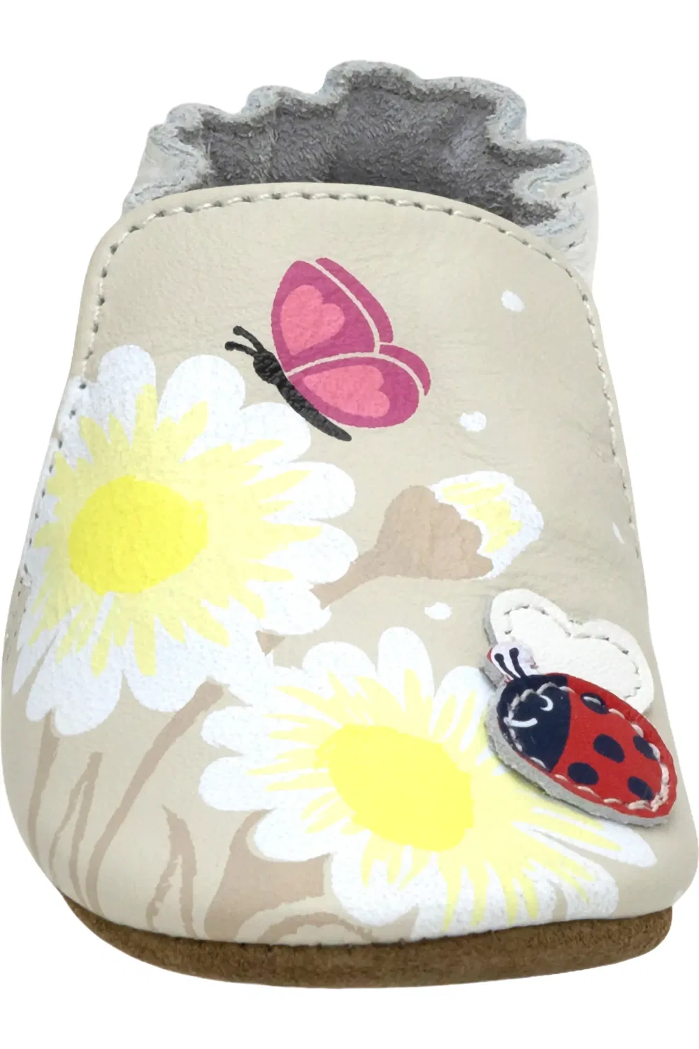 Пинетки для малышей с аппликацией Love Bugs Robeez, серо-коричневый — фото 3