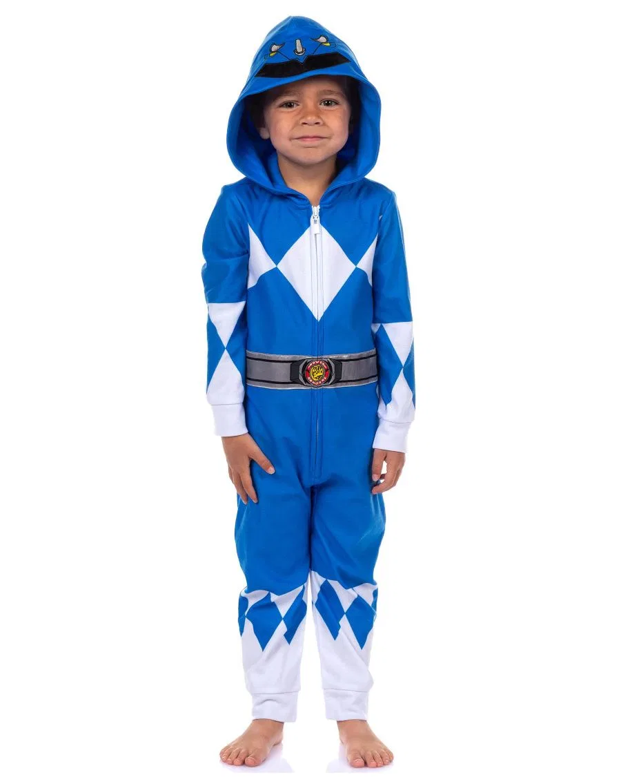 Детская пижама-комбинезон с капюшоном Power Rangers, Blue