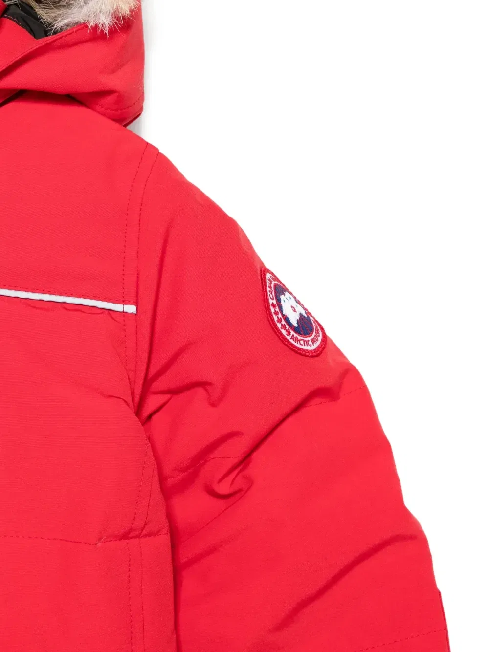 Куртка с меховой оторочкой на капюшоне Canada Goose Kids, красный — фото 3