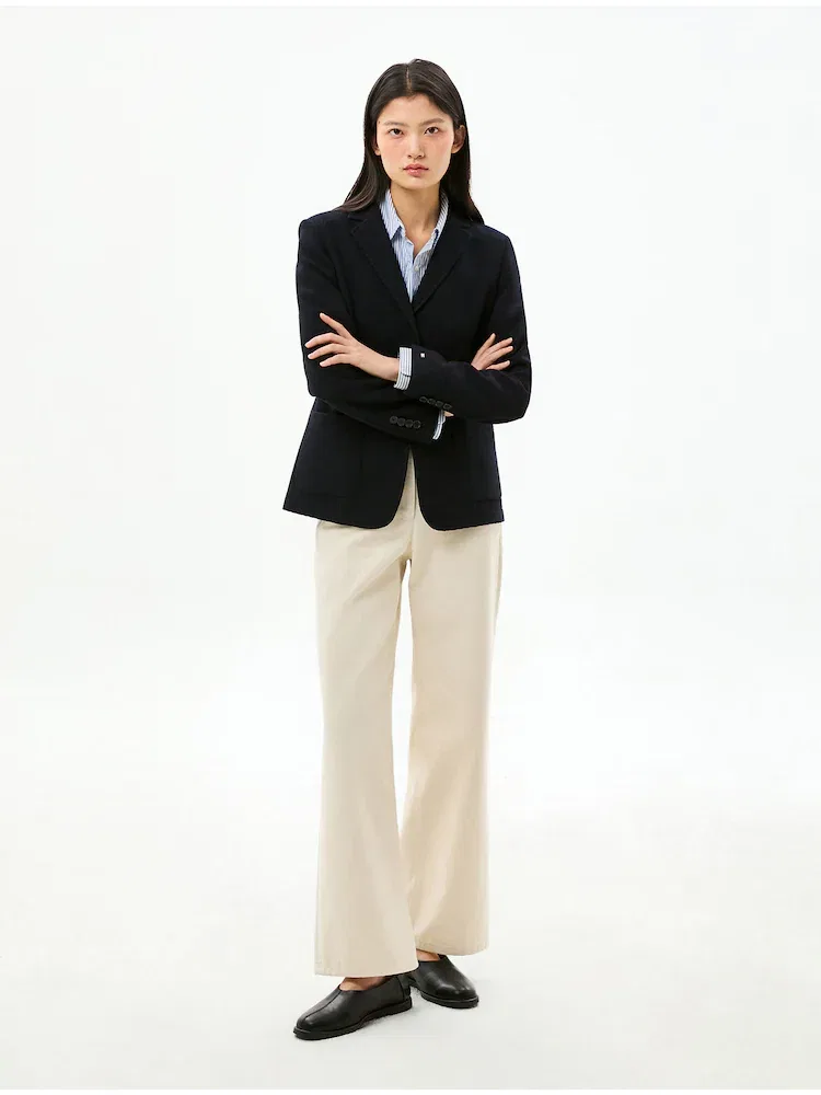 Жакет Slim Fit из текстурированной ткани TOMMY HILFIGER, Navy — фото 2