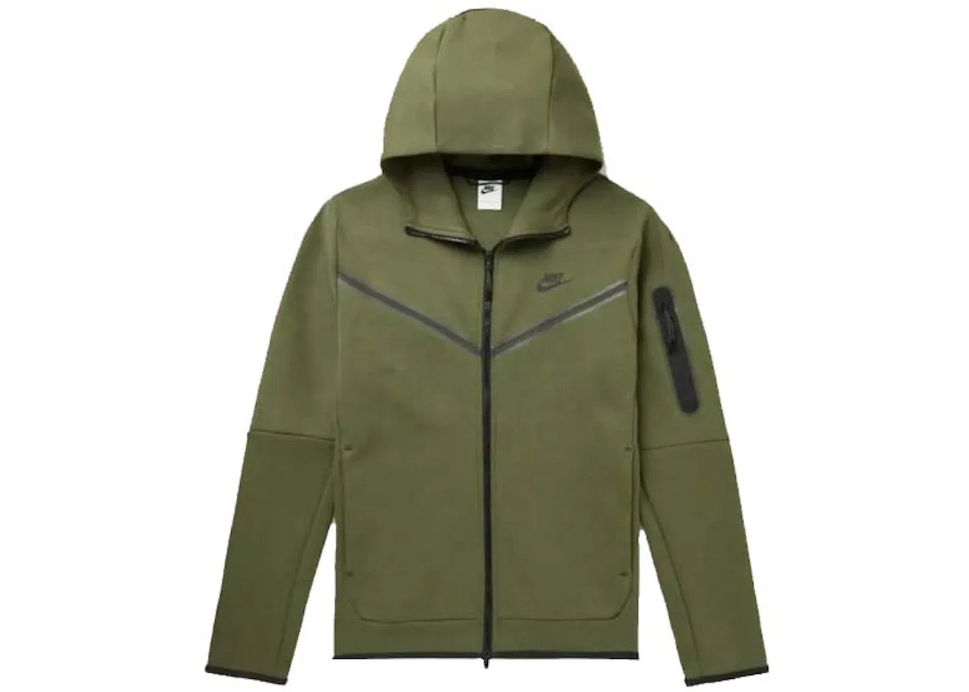 Мужская куртка Tech Fleece с полной застежкой-молнией Nike, Rough Green Black