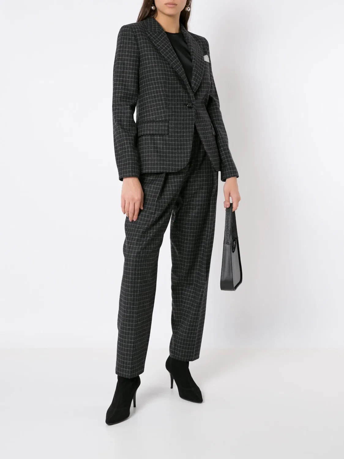 Шелковая блузка с круглым вырезом Emporio Armani, черный — фото 2