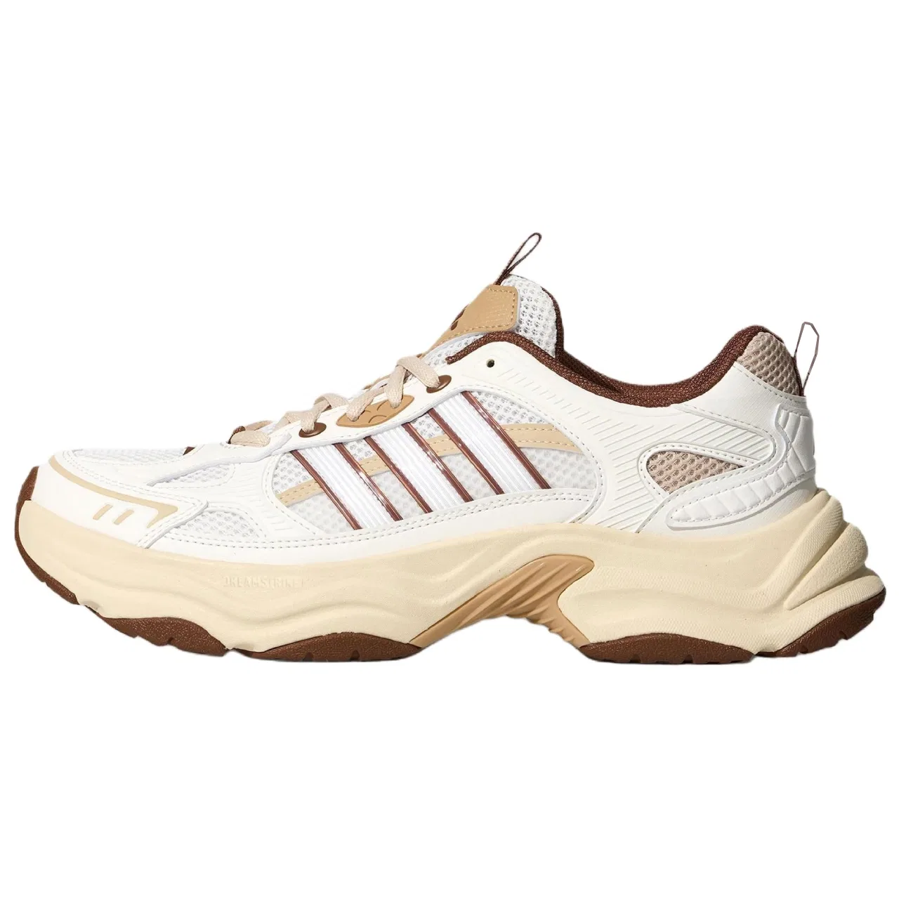 Детские кроссовки на толстой подошве Adidas, Bright White Linen Crystal Brown Soft Brown