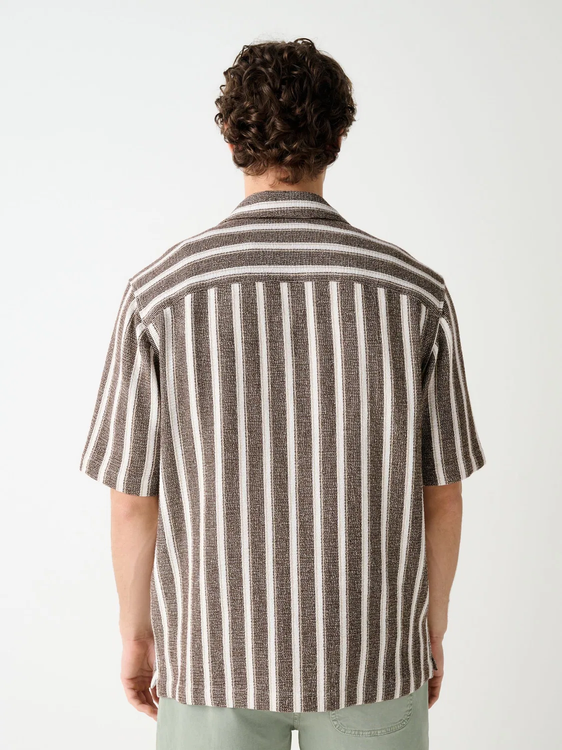 Рубашка с коротким рукавом, полосатая, Brown Stripe Short Sleeve Shirt Next, коричневый — фото 2