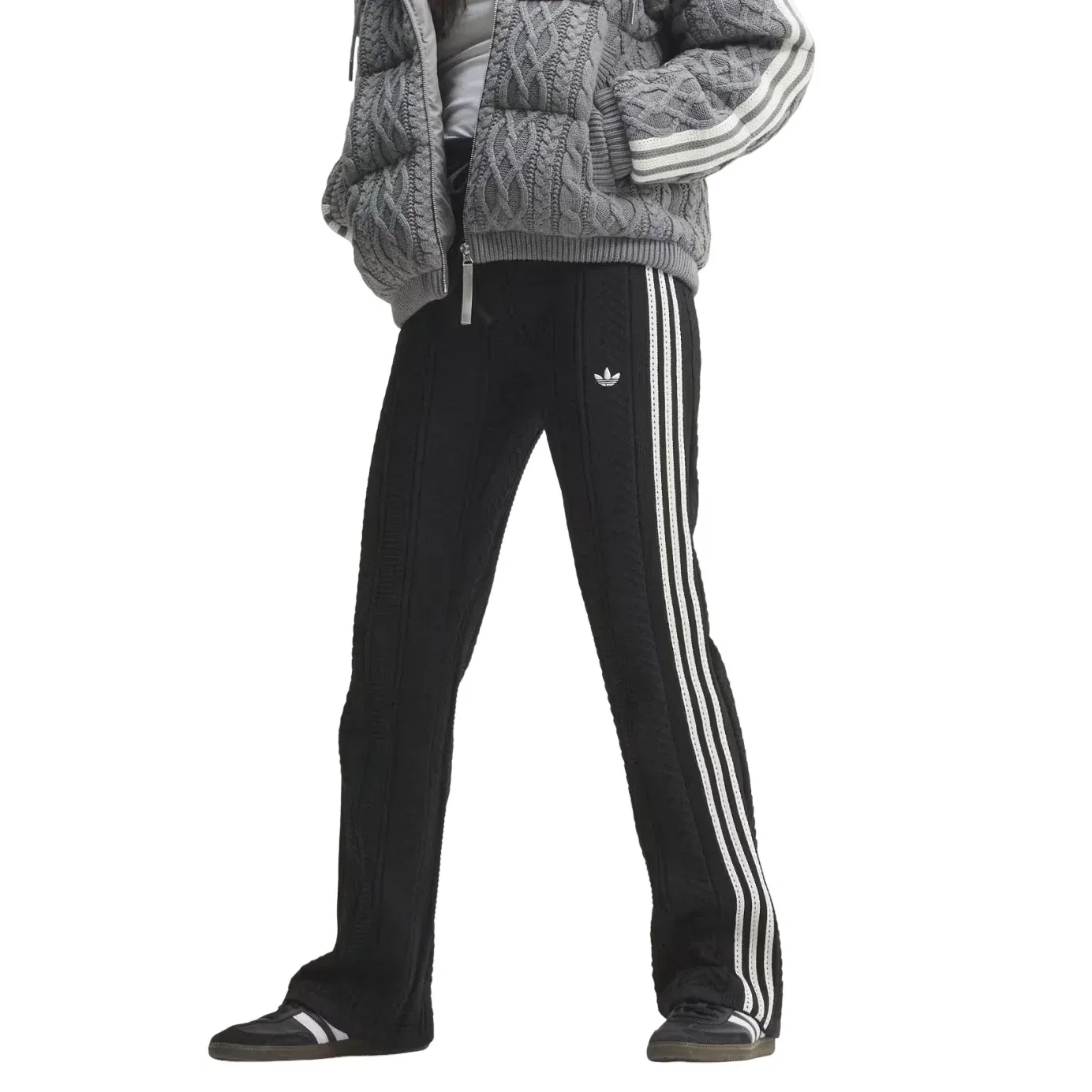 Женские брюки Wide-Leg Track Pant Asia SIzing 'Black Cloud White' adidas, Black/Cloud White — фото 2