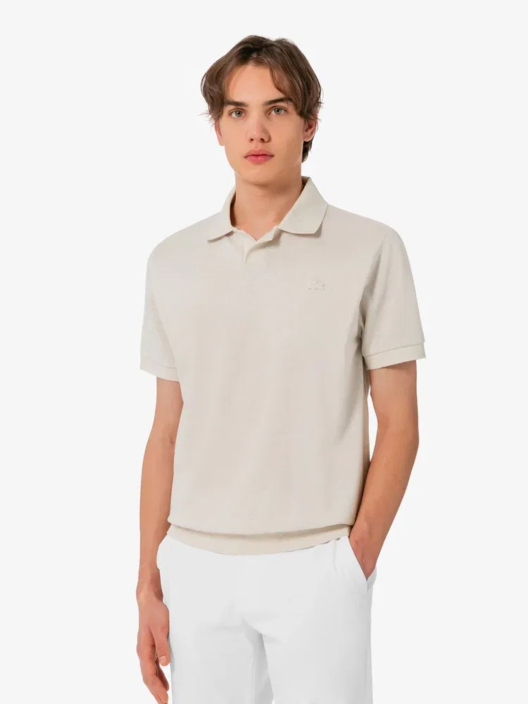 Футболка поло с открытым воротником LACOSTE, Beige — фото 4