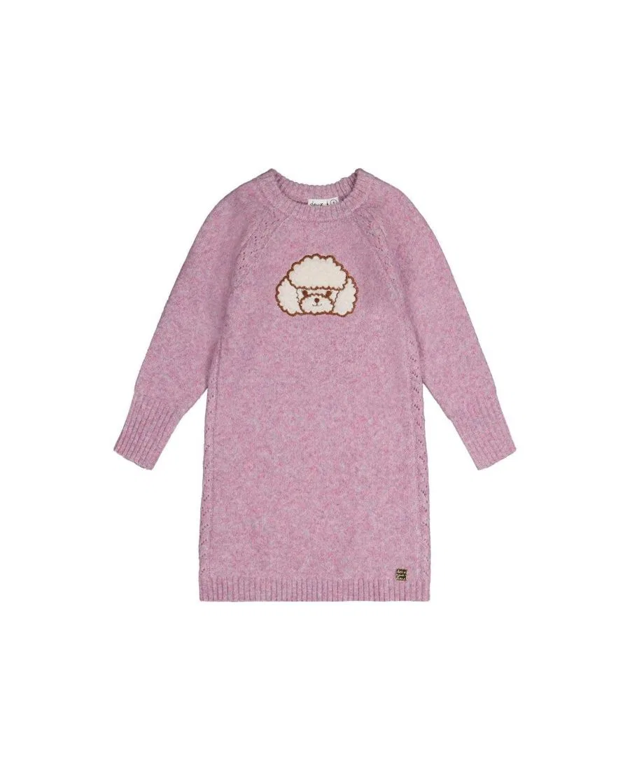 Платье из футера с аппликацией Poodle Chic Deux par Deux, Lavender
