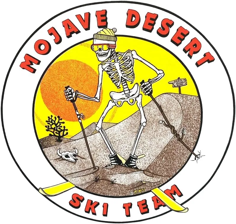 Женская футболка с принтом Mojave Desert Ski Team, белый