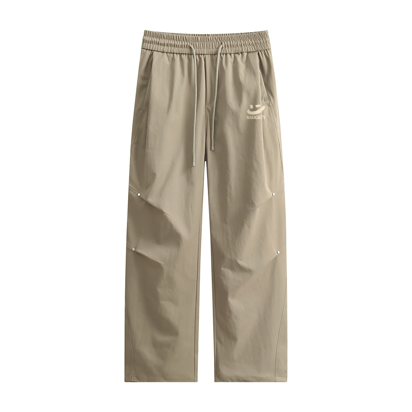 Детские брюки повседневные прямого кроя MINISO, Luxury Streetwear Stud Khaki