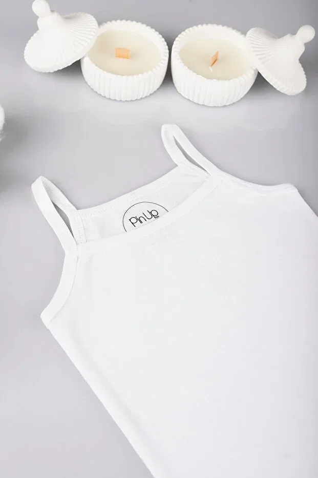Детский комплект маек для девочек с бретельками Pinuptex, White — фото 3