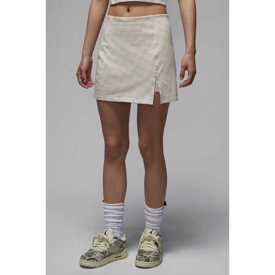 Спортивная юбка-шорты Nike Jordan Brooklyn Slim Fit High Rise Knit Skort, Бежевый — фото 3