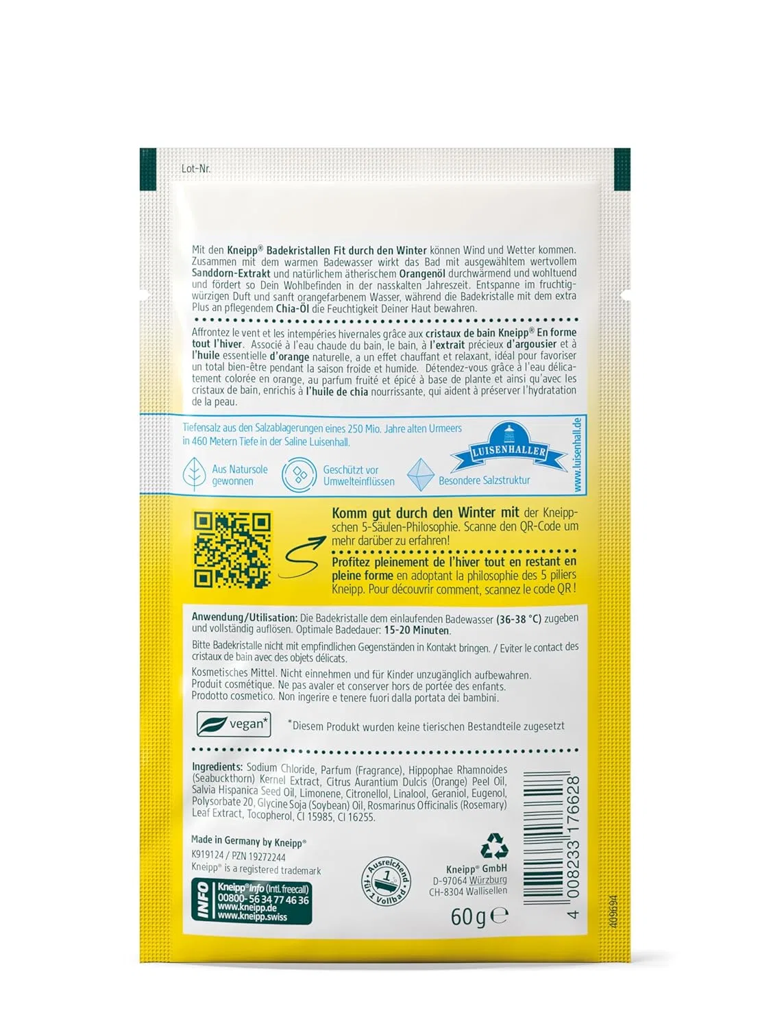 Соль для ванны Kneipp Fit through the Winter 60 г, Мультиколор — фото 2
