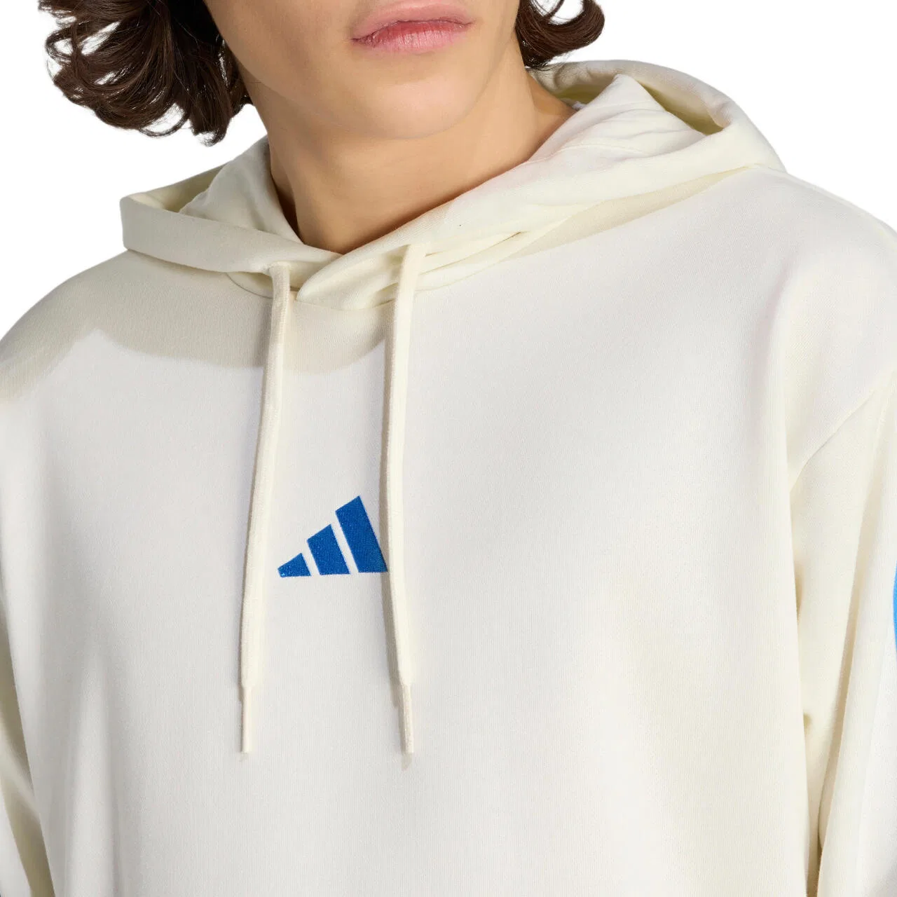 Мужской свитшот с длинным рукавом Essentials 3-Stripes Adidas, Weiss / Cremefarben — фото 4