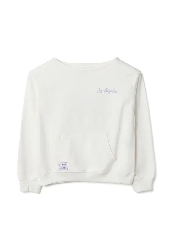 Свитшот с принтом With boat neckline Ovs optical white, белый
