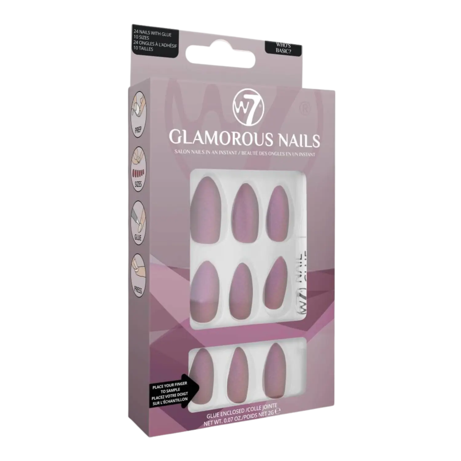 

W7 Glamorous Nails накладные ногти who's basic, 24 шт./уп.