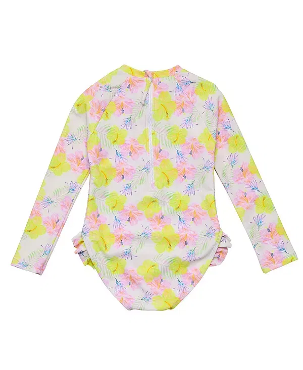 Детский купальник для девочек с воланами Aloha Vacay Recycled Leg Frill Surf Suit Snapper Rock, мультиколор — фото 3