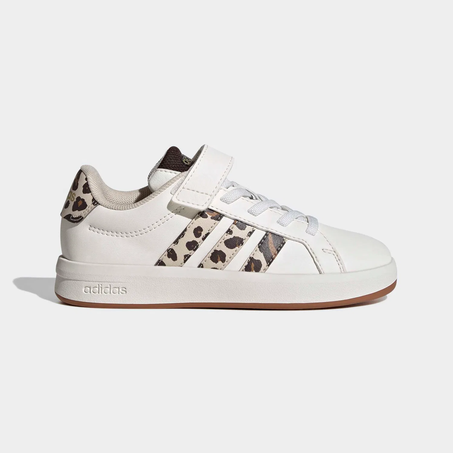 Детские кроссовки с липучкой Grand Court 3.0 EL C Adidas Sportswear, Core White/Crystal Linen/Aurora Coffee — фото 2