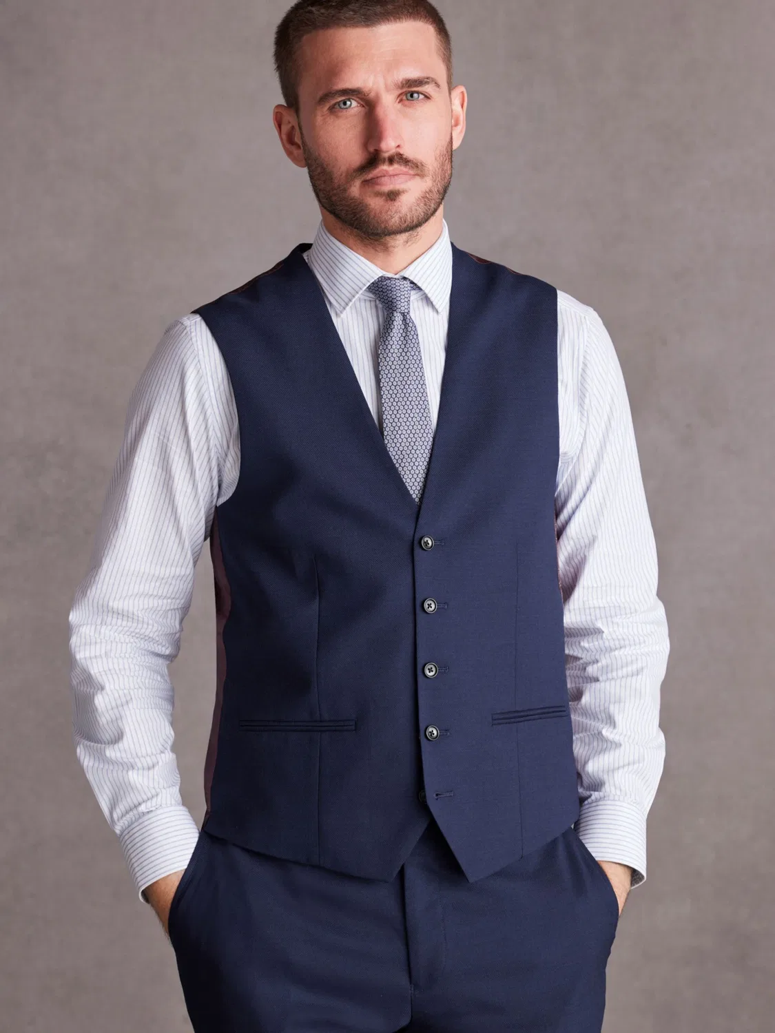 Жилет Next Suit Vest Tollegno темно-синего цвета — фото 3
